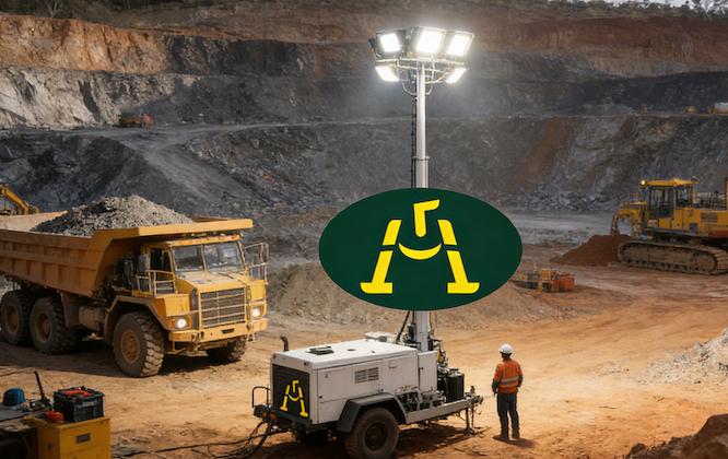 How do mobile light towers work without electricity?